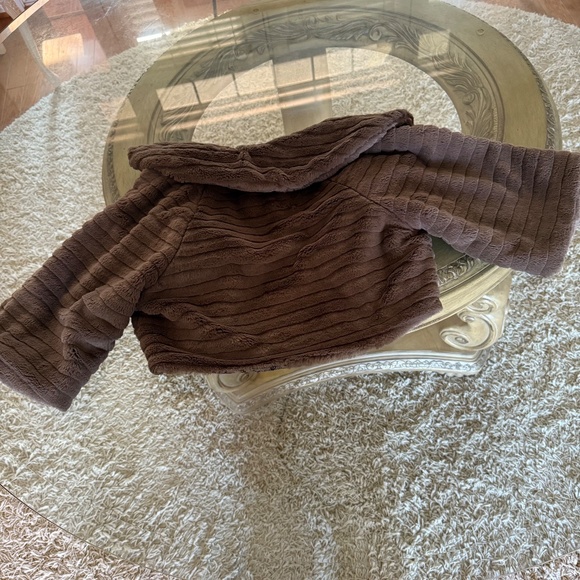 Forever 21 Gray Faux Fur Shrug Bolero Cropped Jacket Glam Party Retro Sz M - Picture 4 of 10